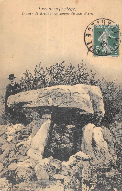 Carte postale ancienne Pyrenees - Ariege - Dolmen De Brillaut - Commune Du Mas D'Azil