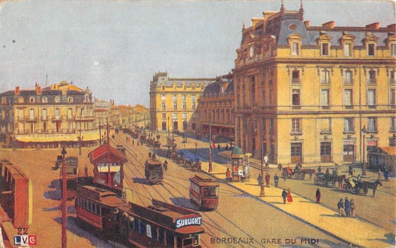 Carte postale ancienne Bordeaux - Gare Du Midi à Bordeaux