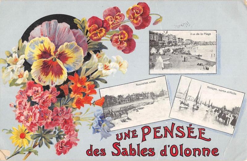 Carte postale ancienne Une Pensee Des Sables D'Olonne