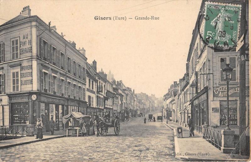 Carte postale ancienne Gisors - Grande Rue à Gisors