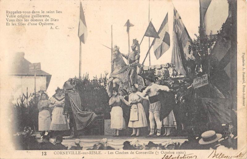 Carte postale ancienne Corneville Sur Risle - Les Cloches De Corneville - 7 Octobre 1907 à Corneville-sur-Risle