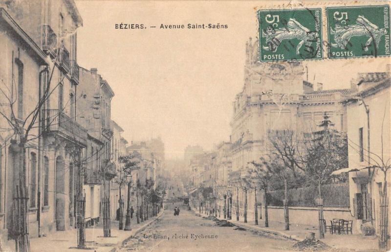 Carte postale ancienne Beziers - Avenue Saint Saens à Béziers