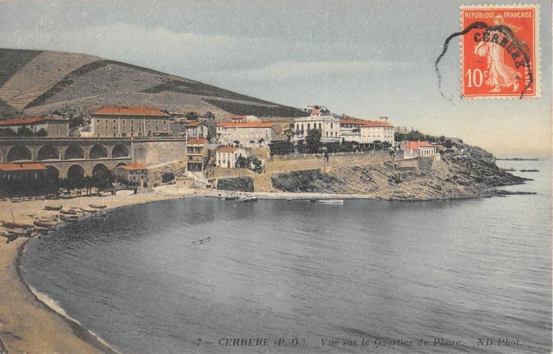 Carte postale ancienne Cerbere - Vue Sur Le Quartier Du Phare à Cerbère