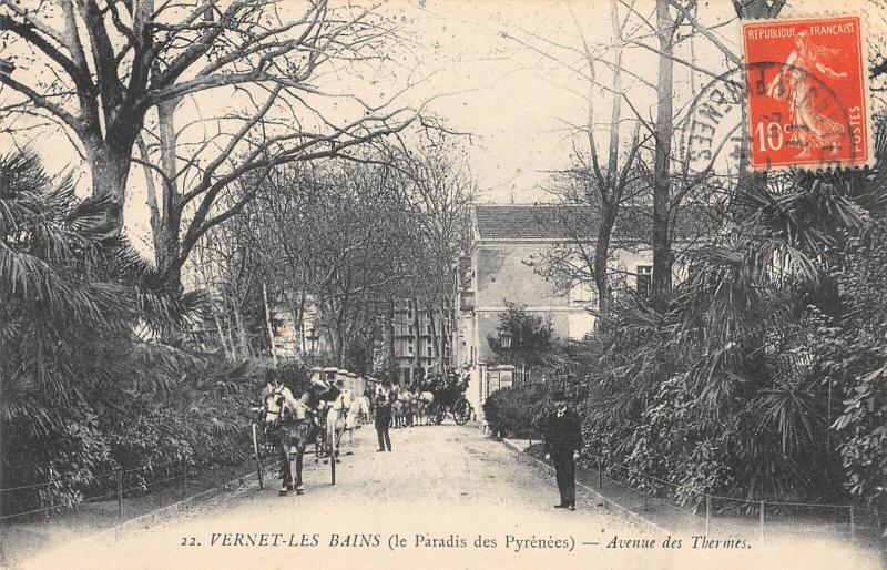Carte postale ancienne Vernet Les Bains - Avenue Des Thermes à Vernet-les-Bains