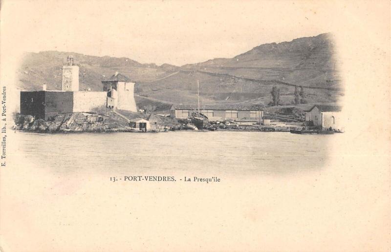 Carte postale ancienne Port Vendres - La Presqu'Ile à Port-Vendres