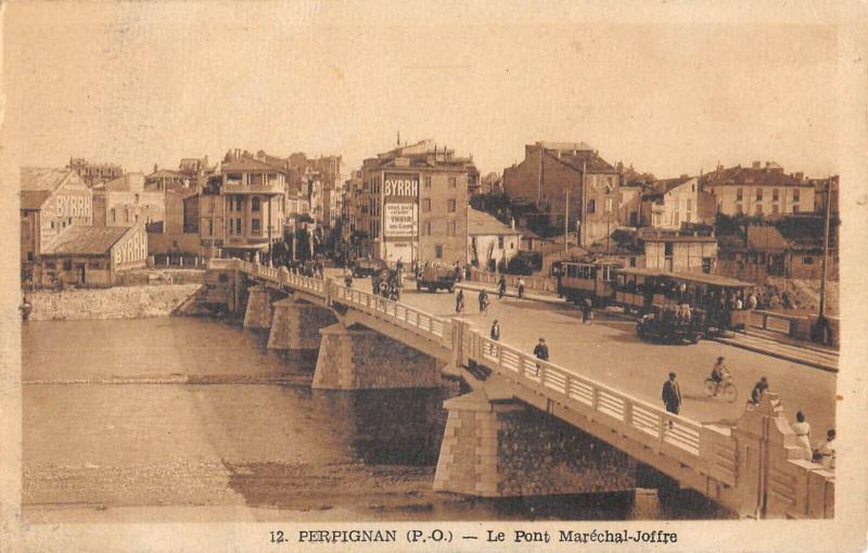 Carte postale ancienne Perpignan - Le Pont Marechal Joffre à Perpignan