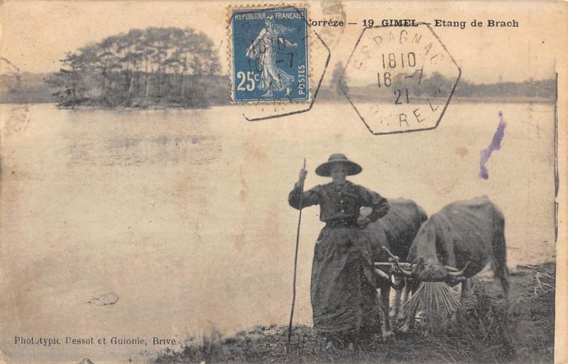 Carte postale ancienne Gimel - Etang De Brach