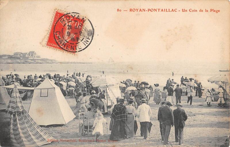 Carte postale ancienne Royan - Pontaillac - Un Coin De La Plage à Royan