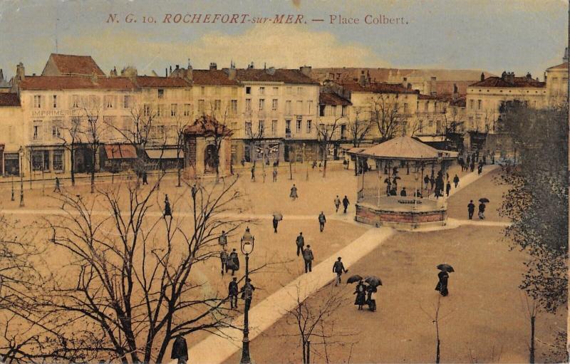 Carte postale ancienne Rochefort Sur Mer - Place Colbert à Rochefort