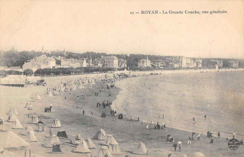 Carte postale ancienne Royan - La Grande Conche - Vue Generale à Royan