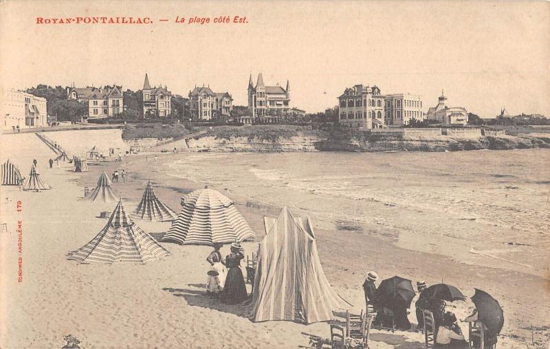 Carte postale ancienne Royan - Pontaillac - La Plage Cote Est à Royan
