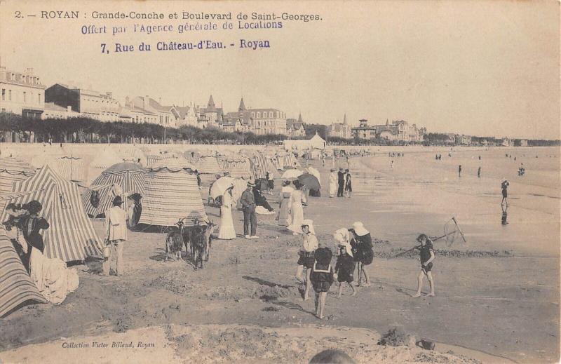 Carte postale ancienne Royan - Grande Conche Et Boulevard De Saint Georges à Royan