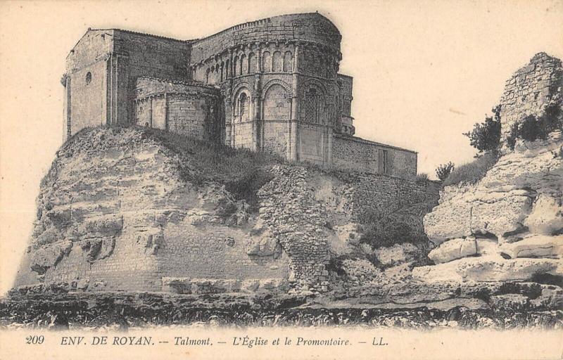 Carte postale ancienne Environs De Royan - Talmont - L'Eglise Et Le Promontoire à Royan