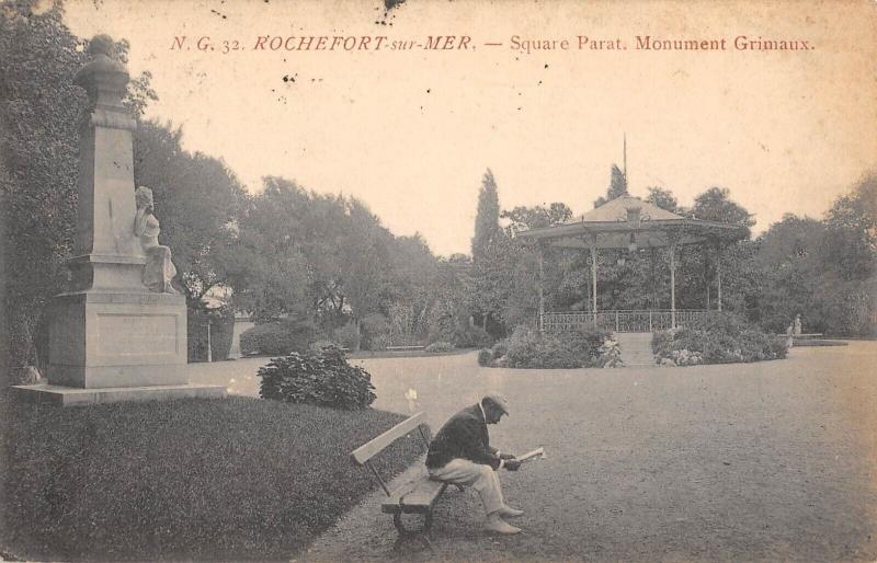 Carte postale ancienne Rochefort Sur Mer - Square Parat - Monument Grimaux à Rochefort
