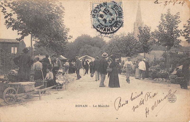 Carte postale ancienne Royan - Le Marche à Royan