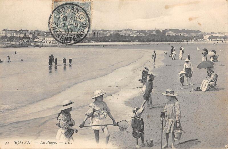 Carte postale ancienne Royan - La Plage à Royan