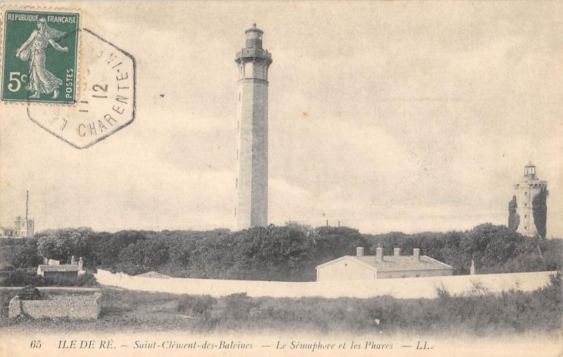 Carte postale ancienne Ile De Re - Saint Clement Des Baleines - Le Semaphore Et Les Phares