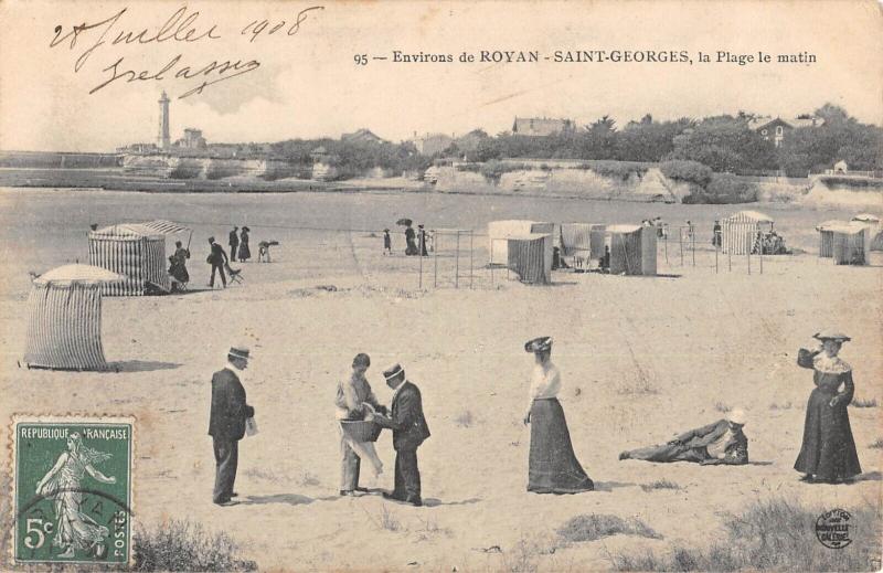 Carte postale ancienne Environs De Royan - Saint Georges - La Plage Le Matin à Royan