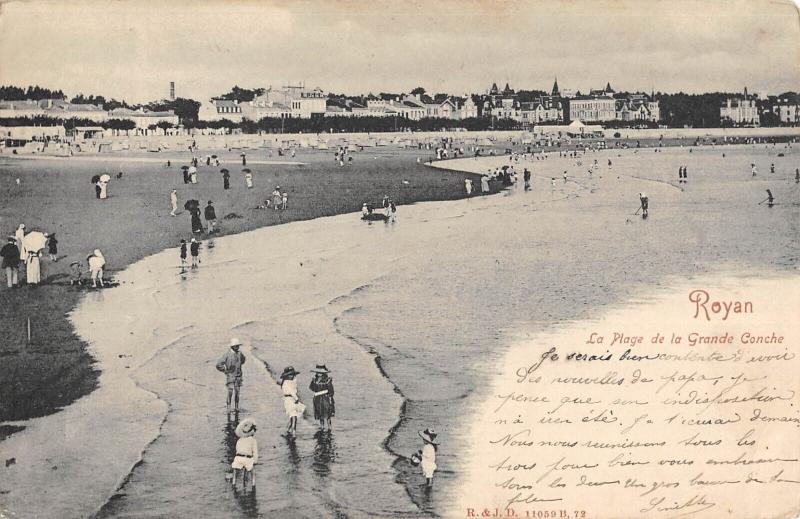 Carte postale ancienne Royan - La Plage De La Grande Conche à Royan
