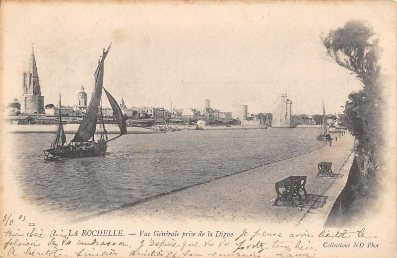 Carte postale ancienne La Rochelle - Vue Generale Prise De La Digue à La Rochelle