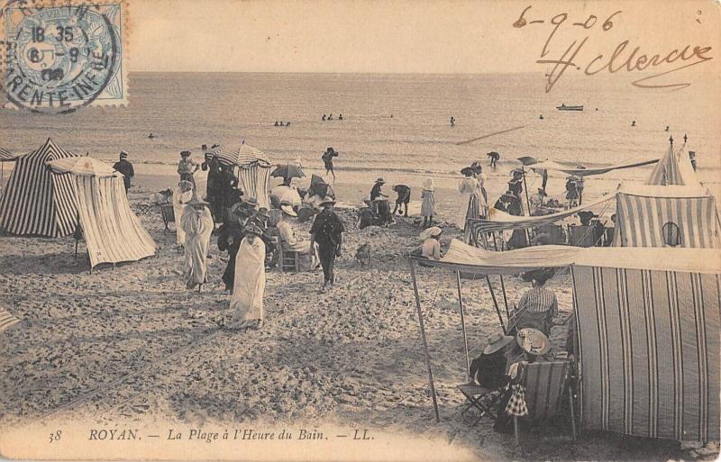 Carte postale ancienne Royan - La Plage A L'Heure Du Bain à Royan