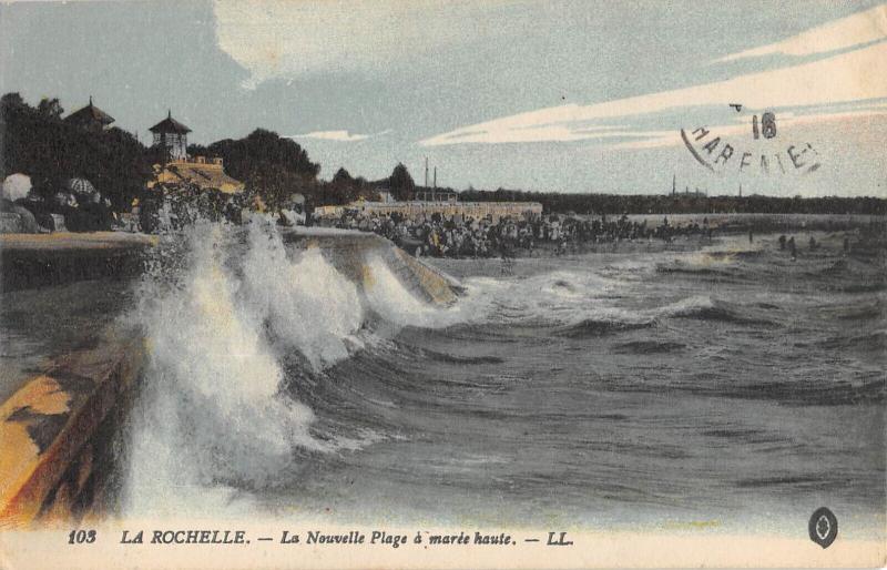 Carte postale ancienne La Rochelle - La Nouvelle Plage A Maree Haute à La Rochelle