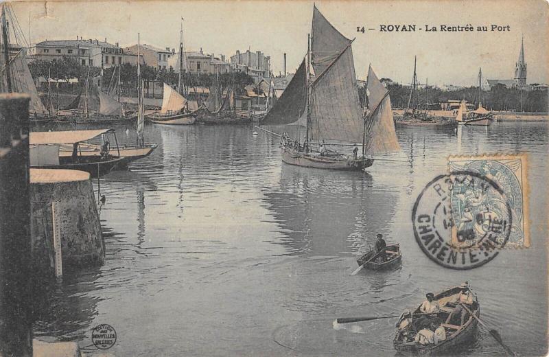 Carte postale ancienne Royan - La Rentree Au Port à Royan