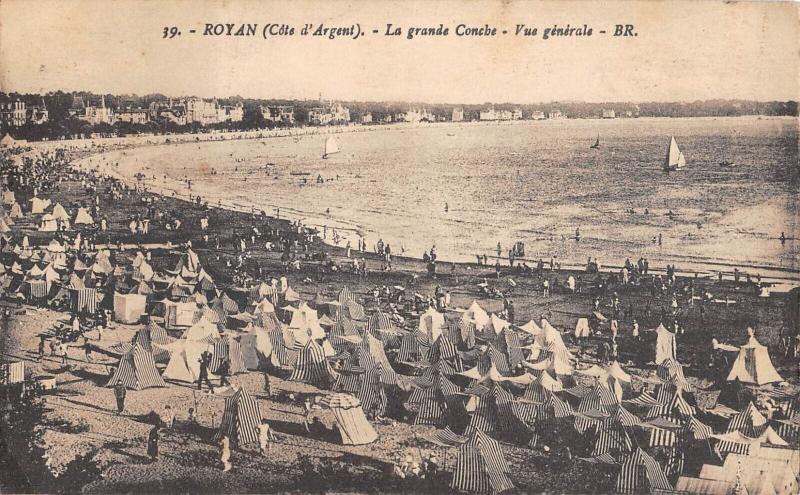 Carte postale ancienne Royan - La Grande Conche - Vue Generale à Royan