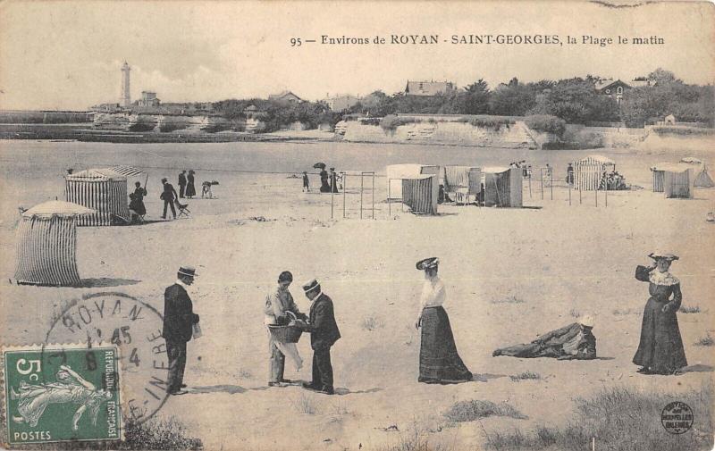 Carte postale ancienne Environs De Royan - Saint Georges - La Plage Le Matin à Royan