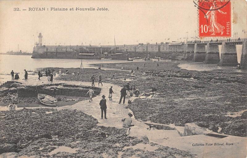 Carte postale ancienne Royan - Plataine Et Nouvelle Jetee à Royan
