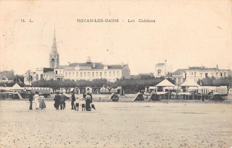 Carte postale ancienne Royan Les Bains - Les Cabines à Royan