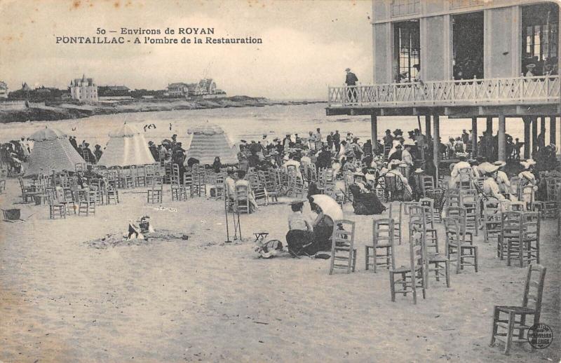 Carte postale ancienne Environs De Royan - Pontaillac - A L'Ombre De La Restauration à Royan