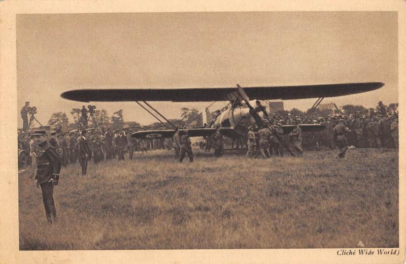 Carte postale ancienne Aviation - Paris New York - Costes Et Bellonte - Depart Du Bourget