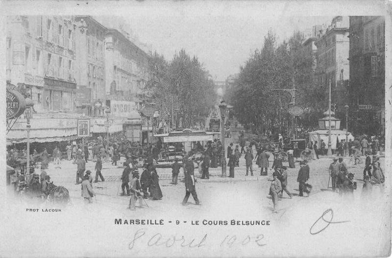 Carte postale ancienne Marseille - Cours Belsunce à Marseille
