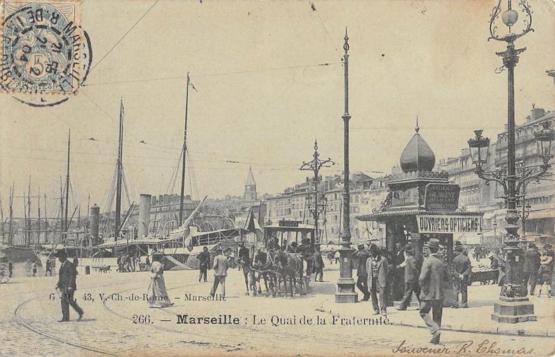 Carte postale ancienne Marseille - Le Quai De La Fraternite à Marseille