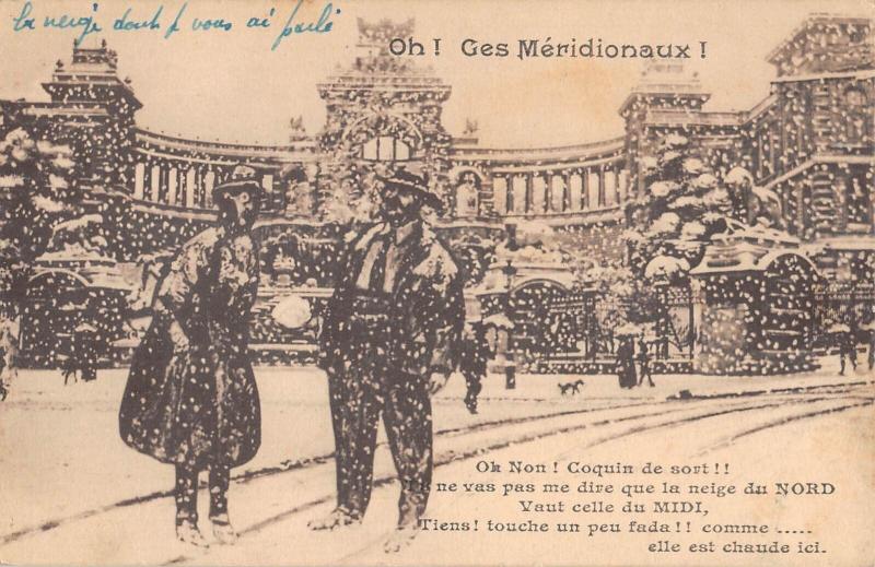 Carte postale ancienne Marseille - OH! Ces Meridionaux à Marseille