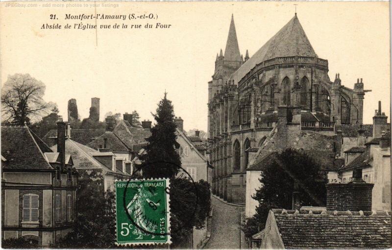 Carte postale ancienne Montfort l'Amaury Abside de l'Eglise à Montfort-l'Amaury