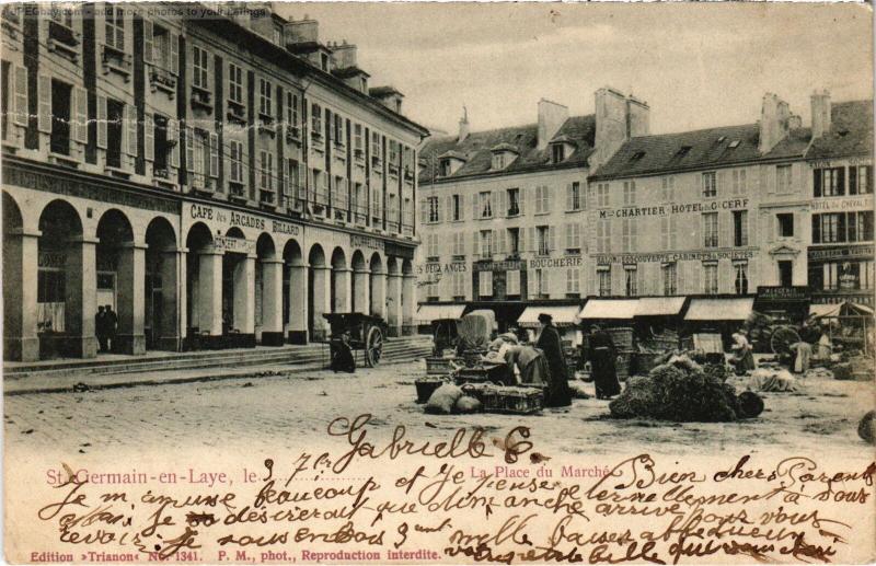 Carte postale ancienne St Germain Place du Marche