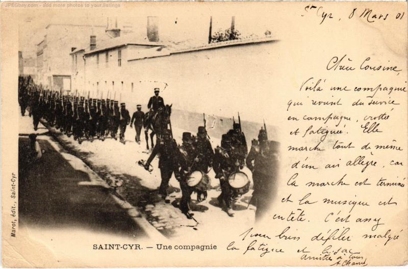 Carte postale ancienne St Cyr l'Ecole une compagnie