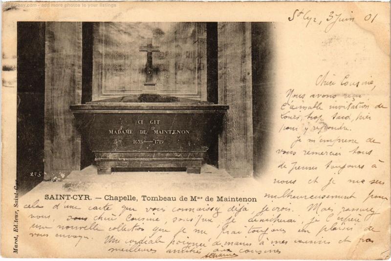 Carte postale ancienne St Cyr l'Ecole Chapelle Tombeau de Mme de Maintenon