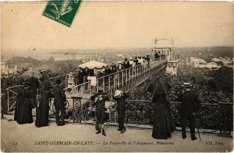 Carte postale ancienne St Germain la Passerelle de l'Ascenseur