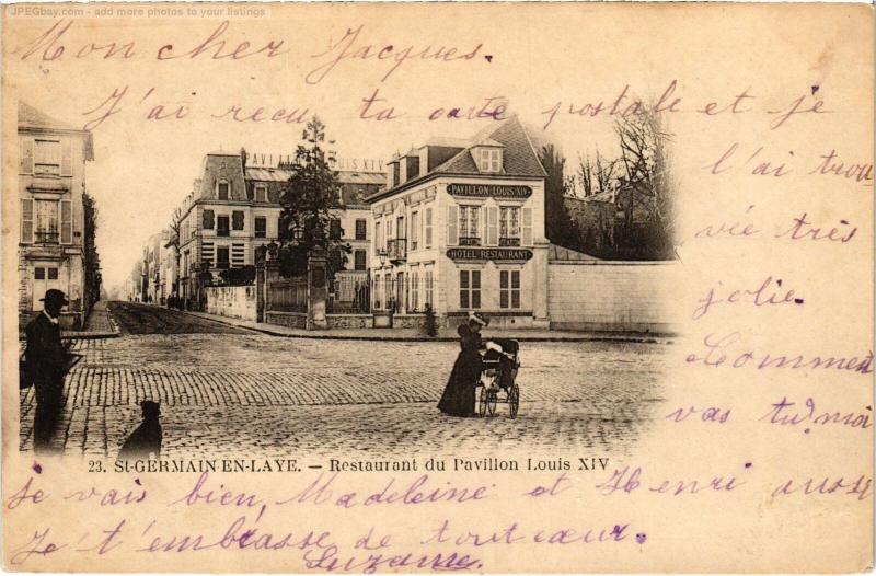 Carte postale ancienne St Germain Restaurant du Pavillon Louis Xiv