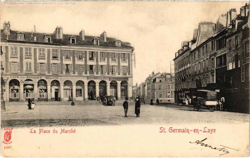 Carte postale ancienne St Germain Place du Marche