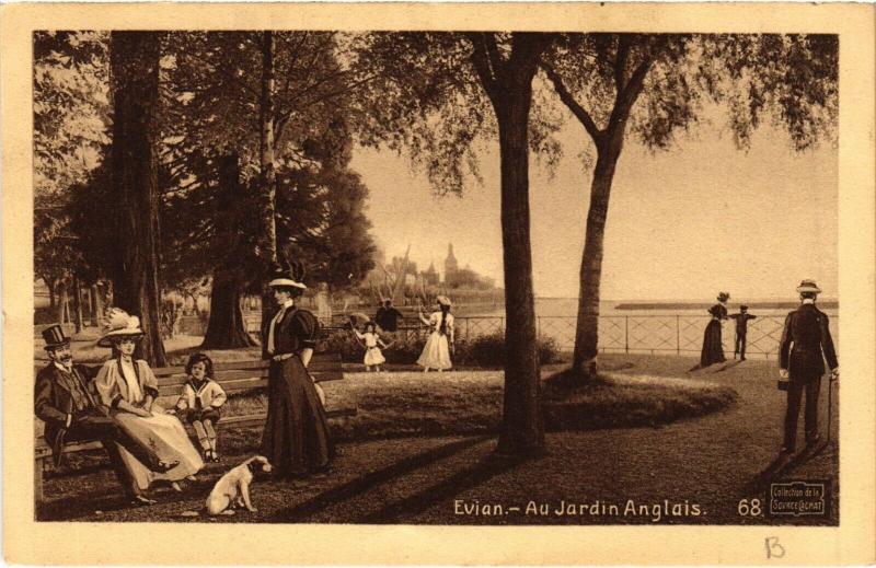 Carte postale ancienne Evian Au Jardin Anglais