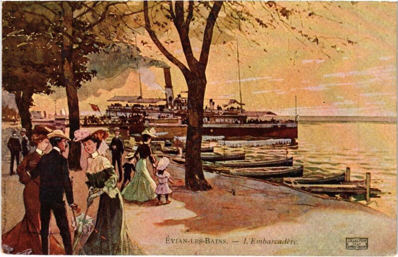 Carte postale ancienne Evian les Bains L'Embarcadére