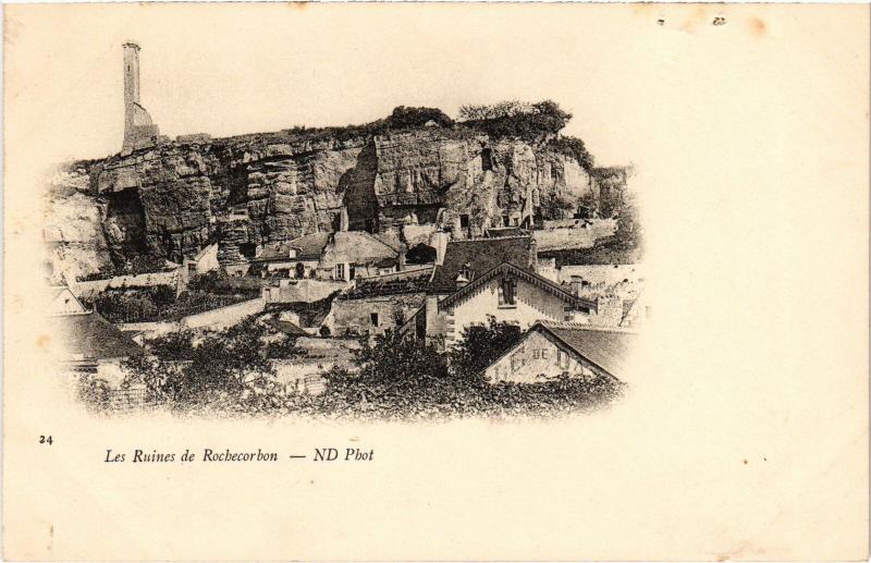 Carte postale ancienne Les ruines de Rochecorbon à Rochecorbon