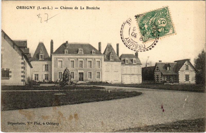 Carte postale ancienne Orbigny Chateau de La Breteche à Orbigny