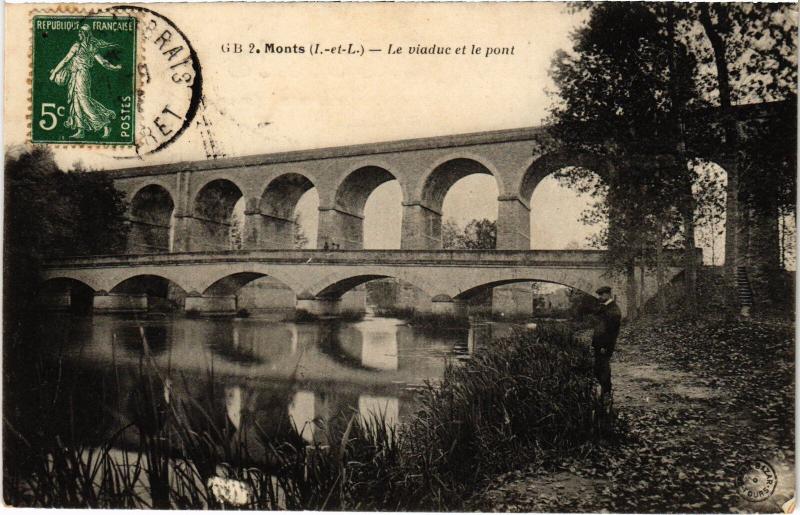 Carte postale ancienne Monts le viaduc à Monts