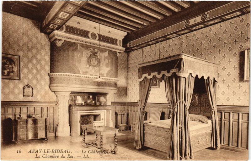 Carte postale ancienne Azay le Rideau le Chateau Chambre du Roi à Azay-le-Rideau