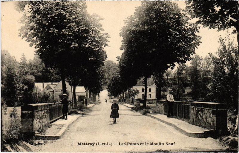 Carte postale ancienne Mettray les Ponts et Moulin Neuf à Mettray
